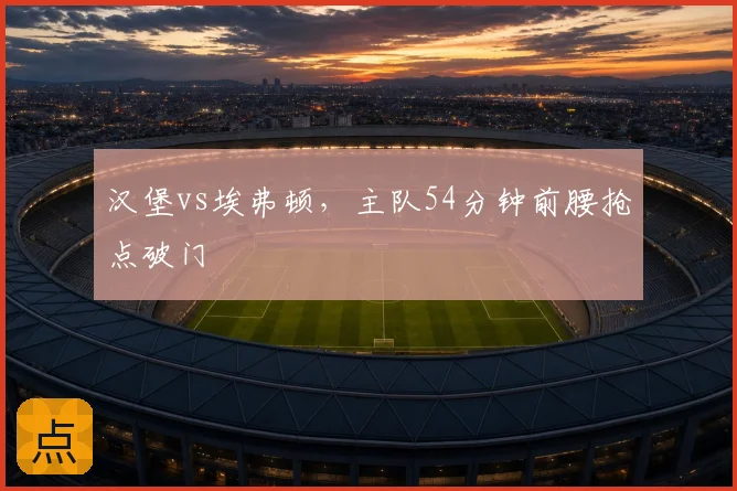 汉堡vs埃弗顿,主队54分钟前腰抢点破门